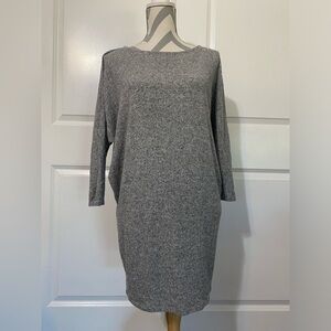 Alya Medium Gray Long Sleeve Sweater Dress